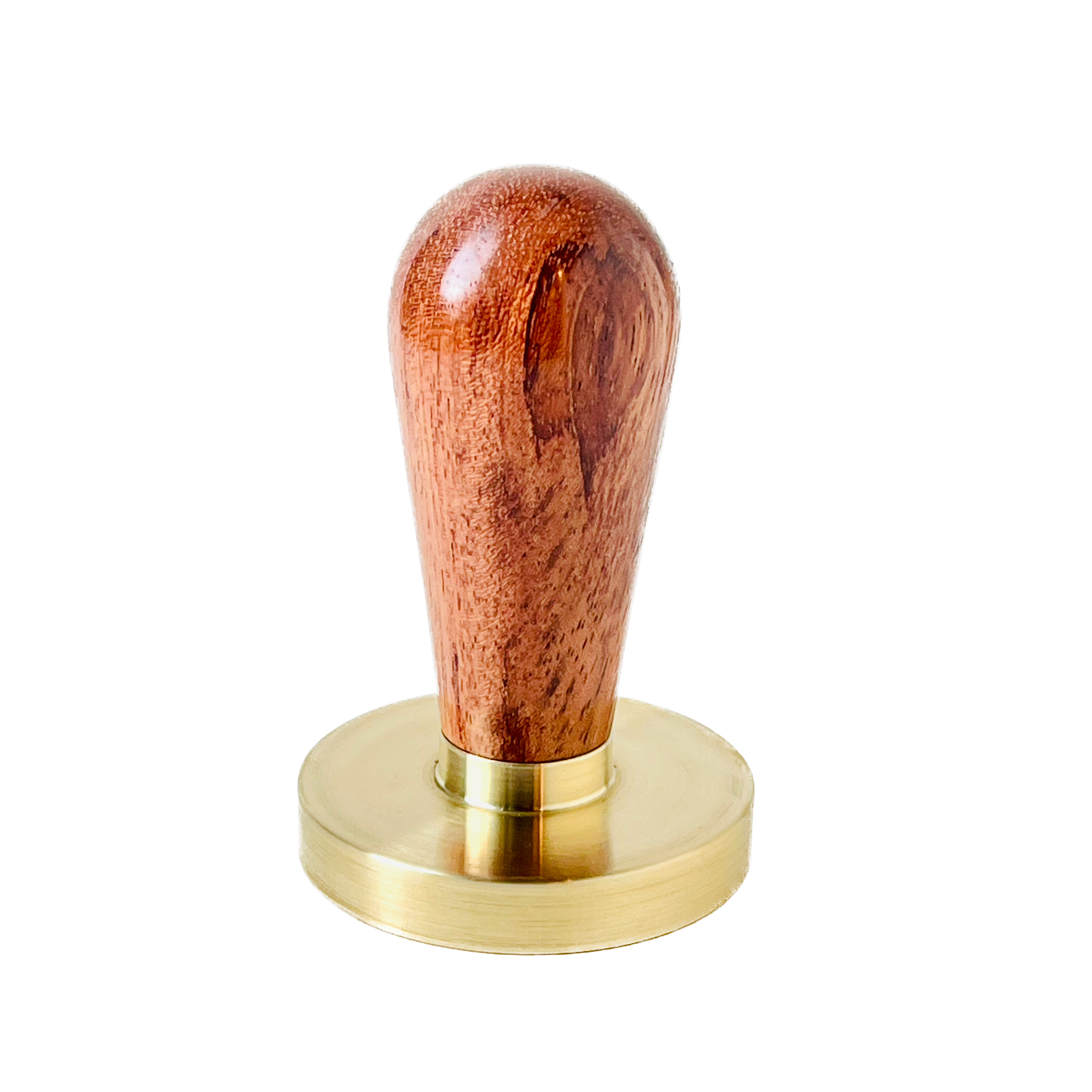 Teardrop Tamper Handle in Bubinga (African Rosewood) + 58.4mm Brass Base (LAST ONE)