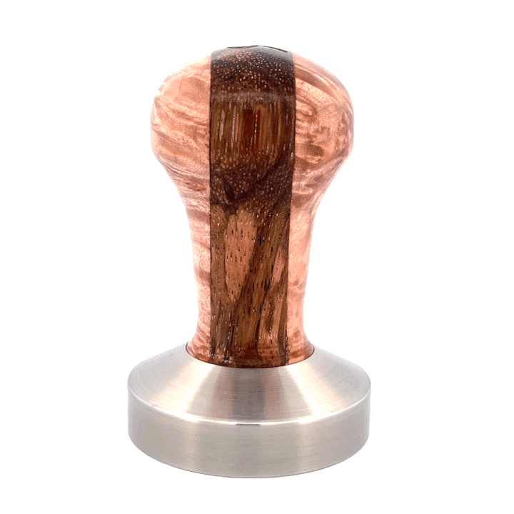 Signature Tamper Handle in Laminated Maple Burl and Jatoba