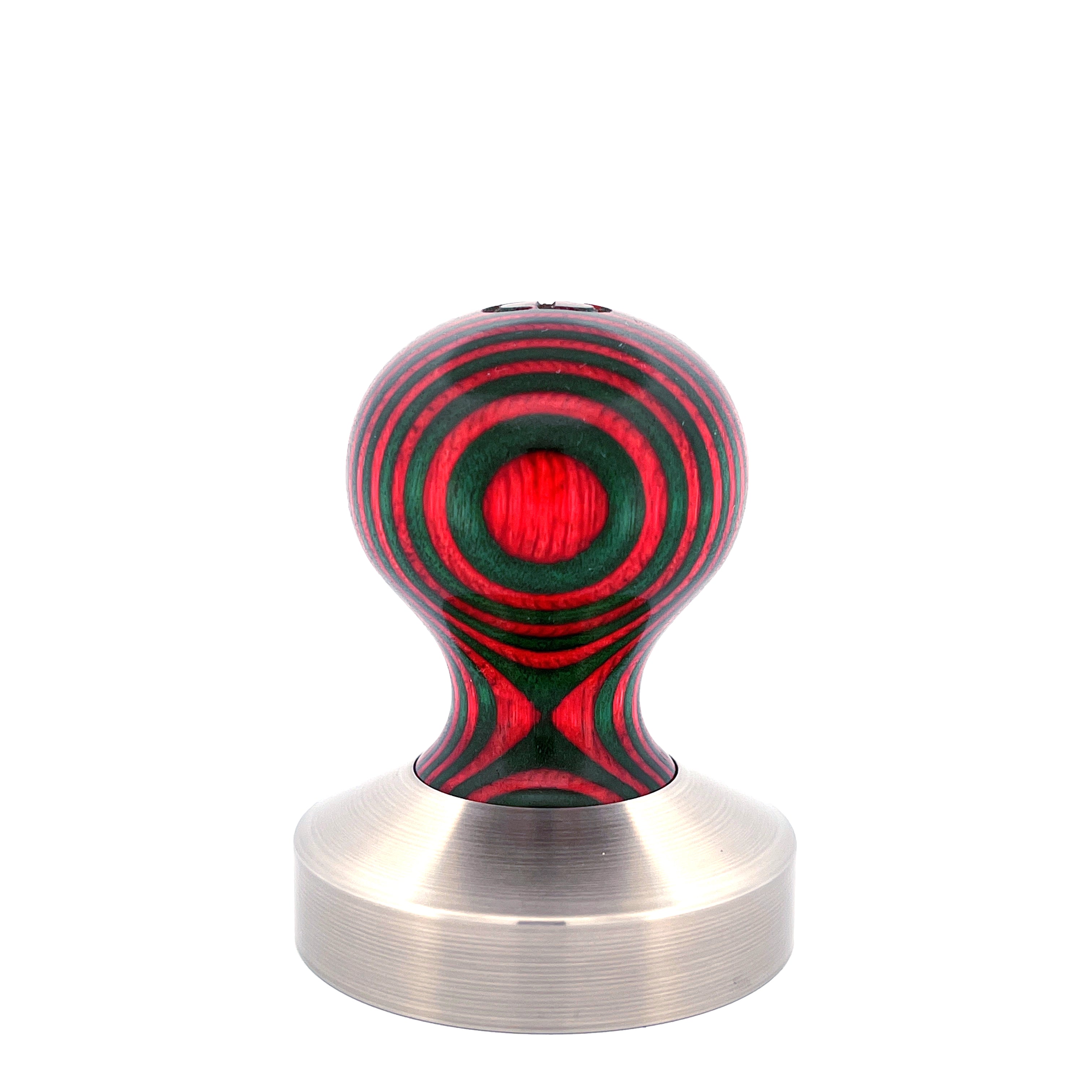 Ball Tamper Handle — Plywood, Red and Green