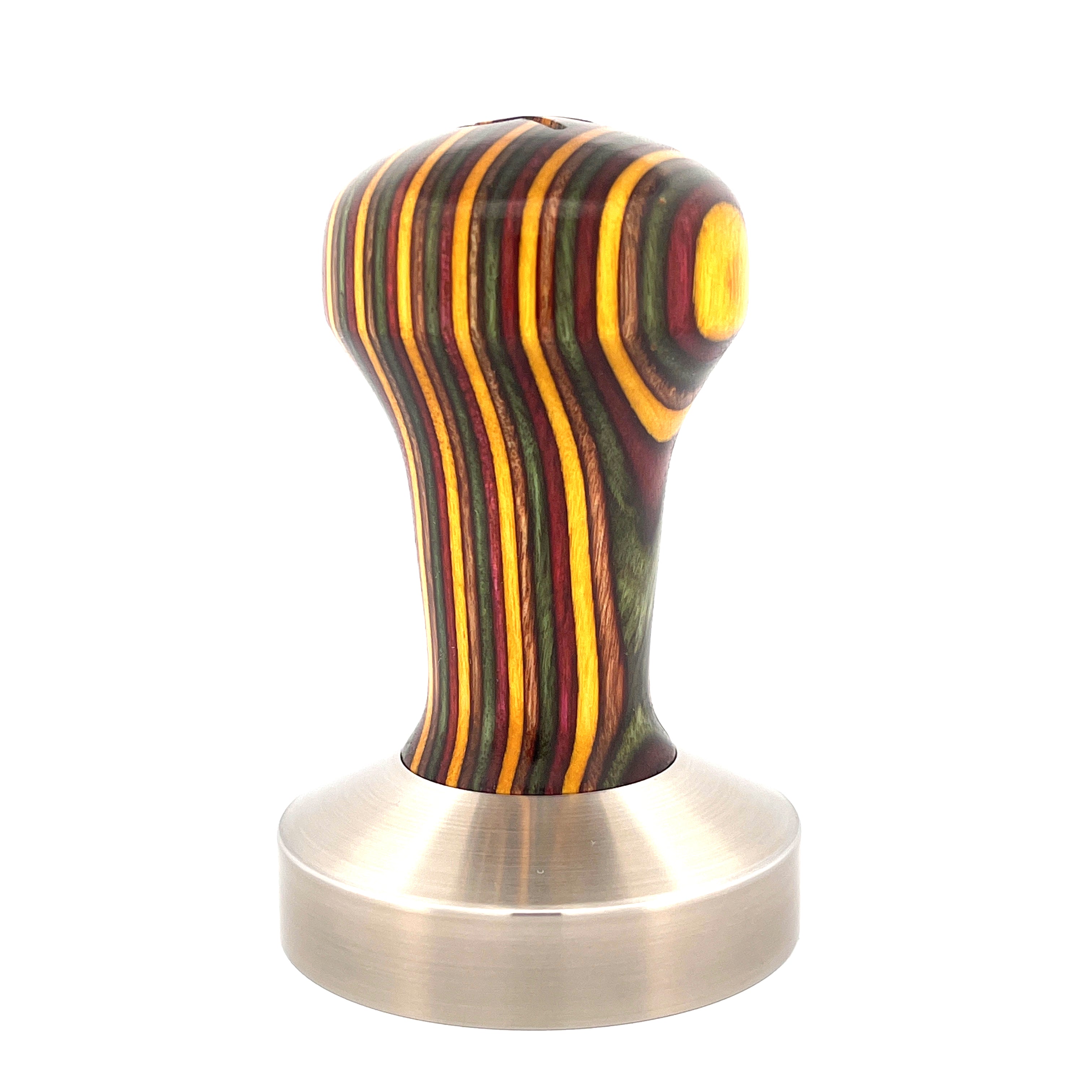 Signature Tamper Handle — Plywood, Burgundy Yellow Green and Brown