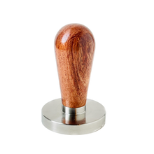 Load image into Gallery viewer, Teardrop Tamper in Bubinga (African Rosewood) + 58.42mm Brass Base (LAST ONE)
